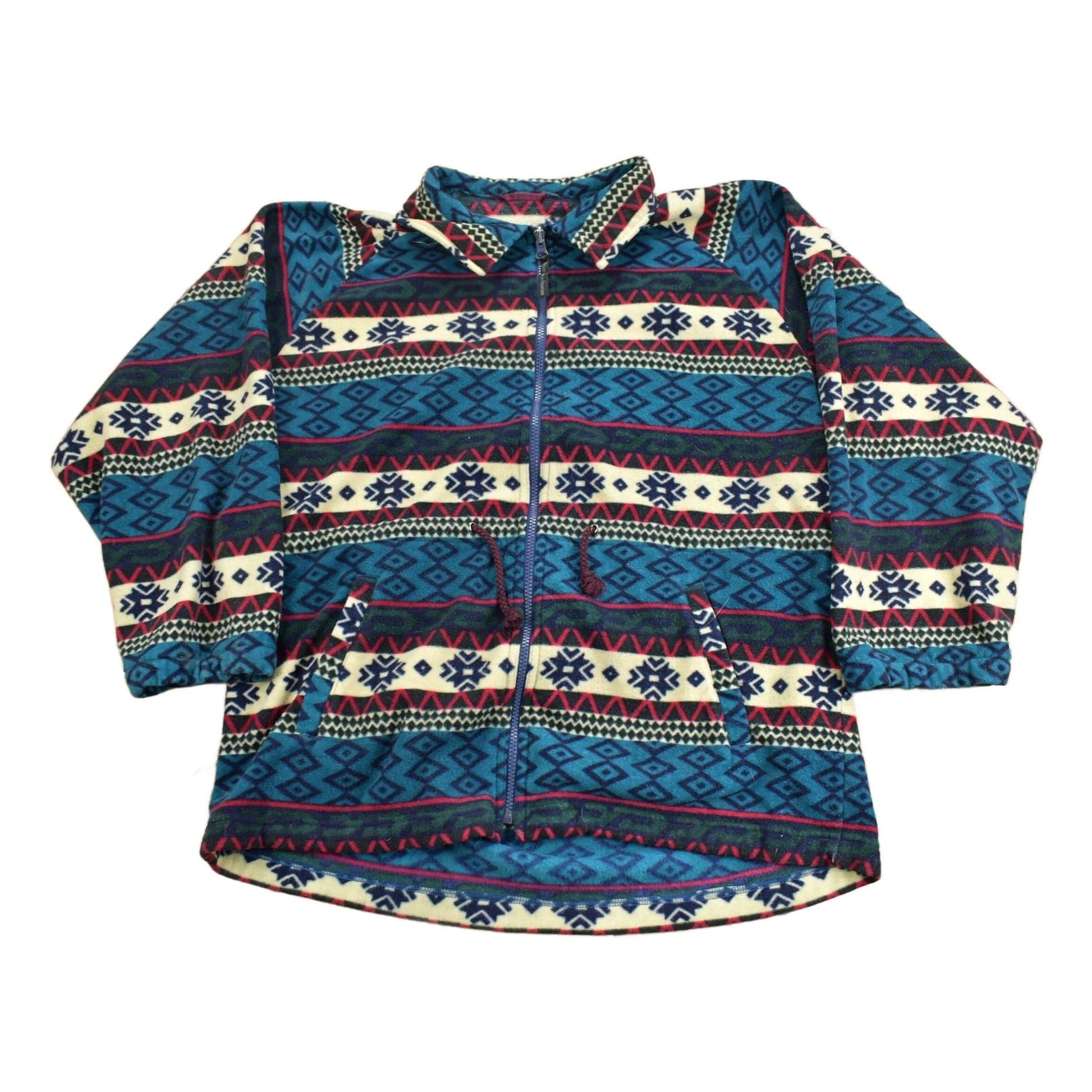 Vintage 1990s All Over Aztec Pattern Fleece Sweater Men's XL from propervintagecanada