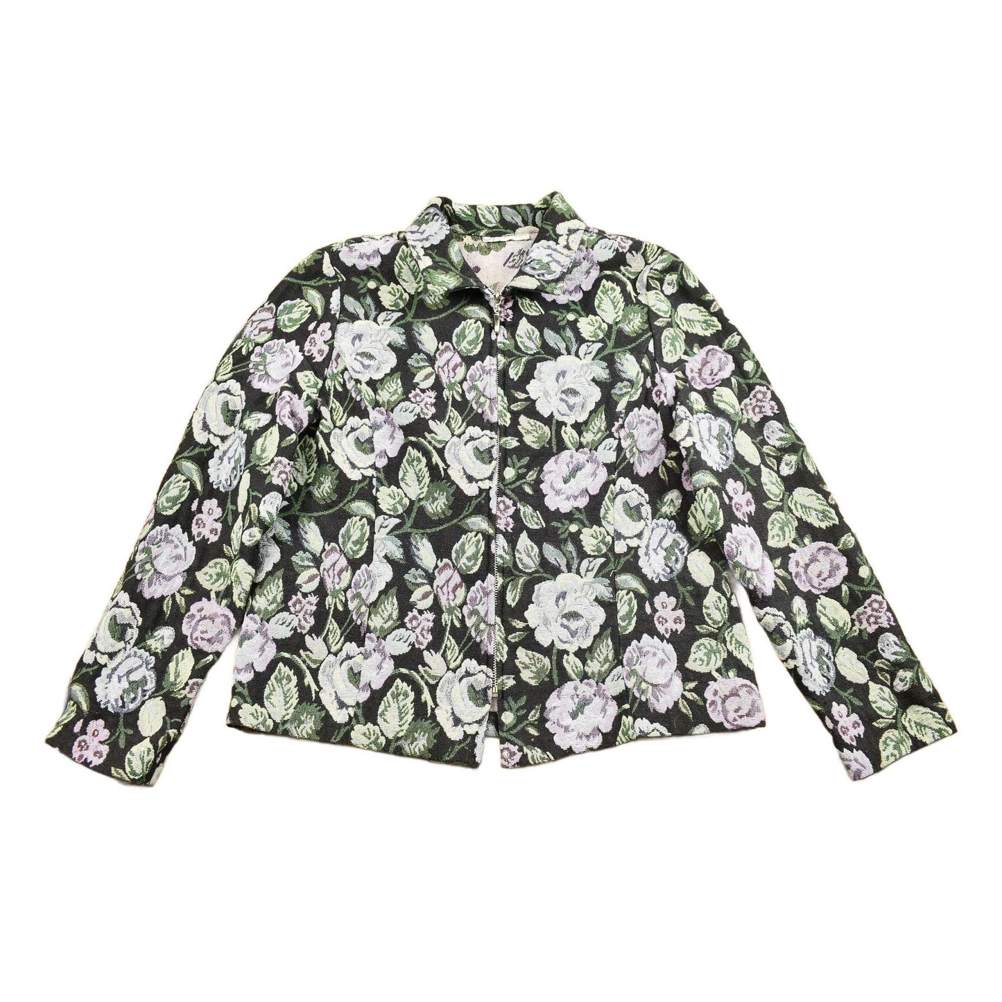 Vintage 1990s All Over Paisley Patchwork Zip Up Jacket Women's M from propervintagecanada