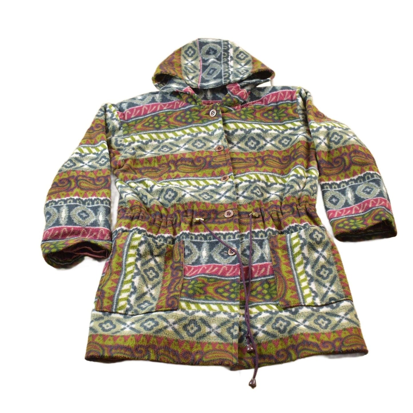 Vintage 1990s All Over Pattern Fleece Sweater Men's Medium from propervintagecanada