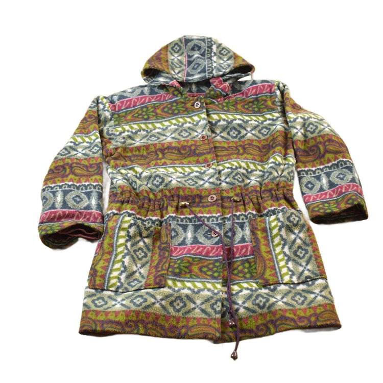 Vintage 1990s All Over Pattern Fleece Sweater Men's Medium from propervintagecanada