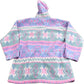 Vintage 1990s All Over Pattern Hooded Fleece Sweater Women's L from propervintagecanada