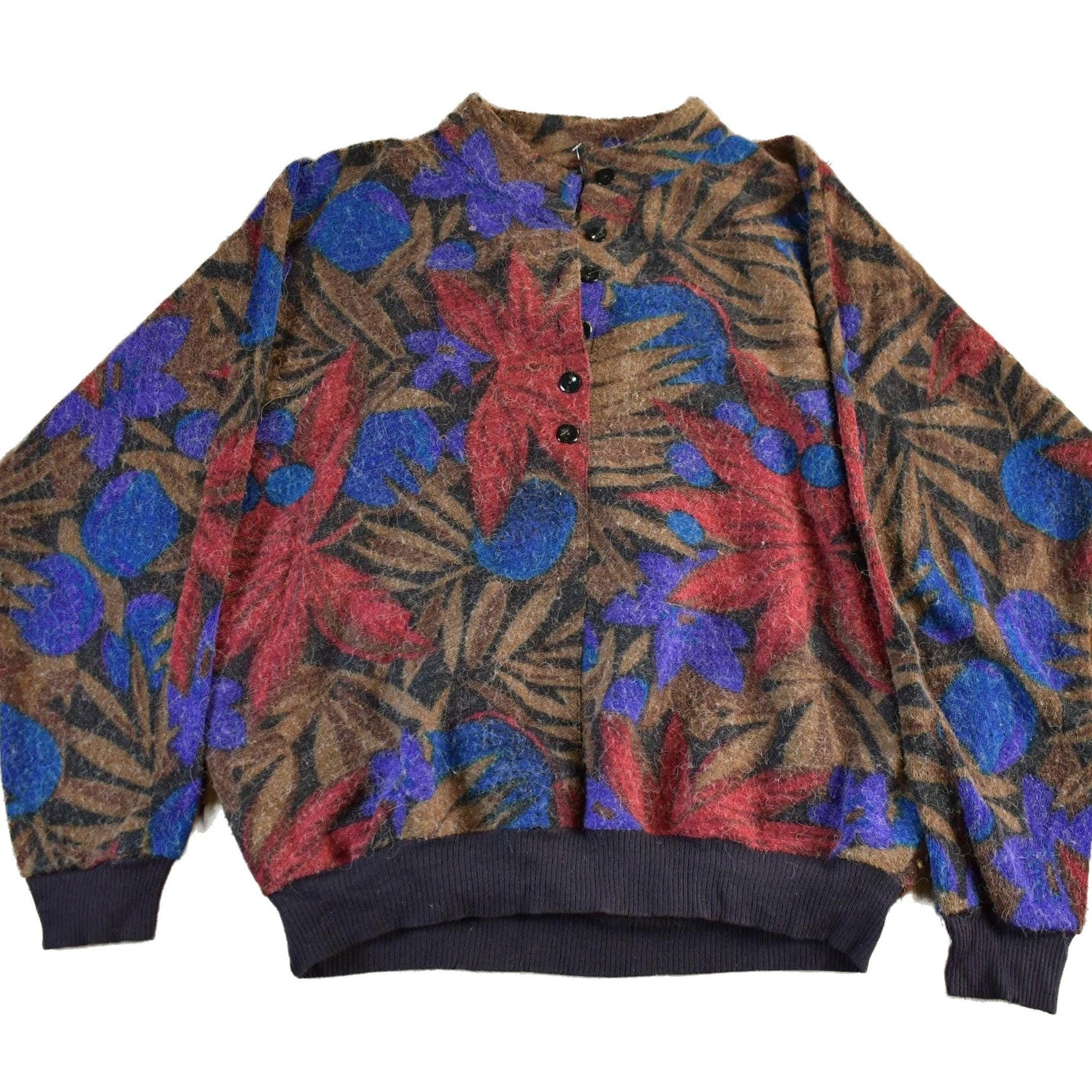 Vintage 1990s All Over Pattern Mohair Knit Sweater Women's Medium from propervintagecanada