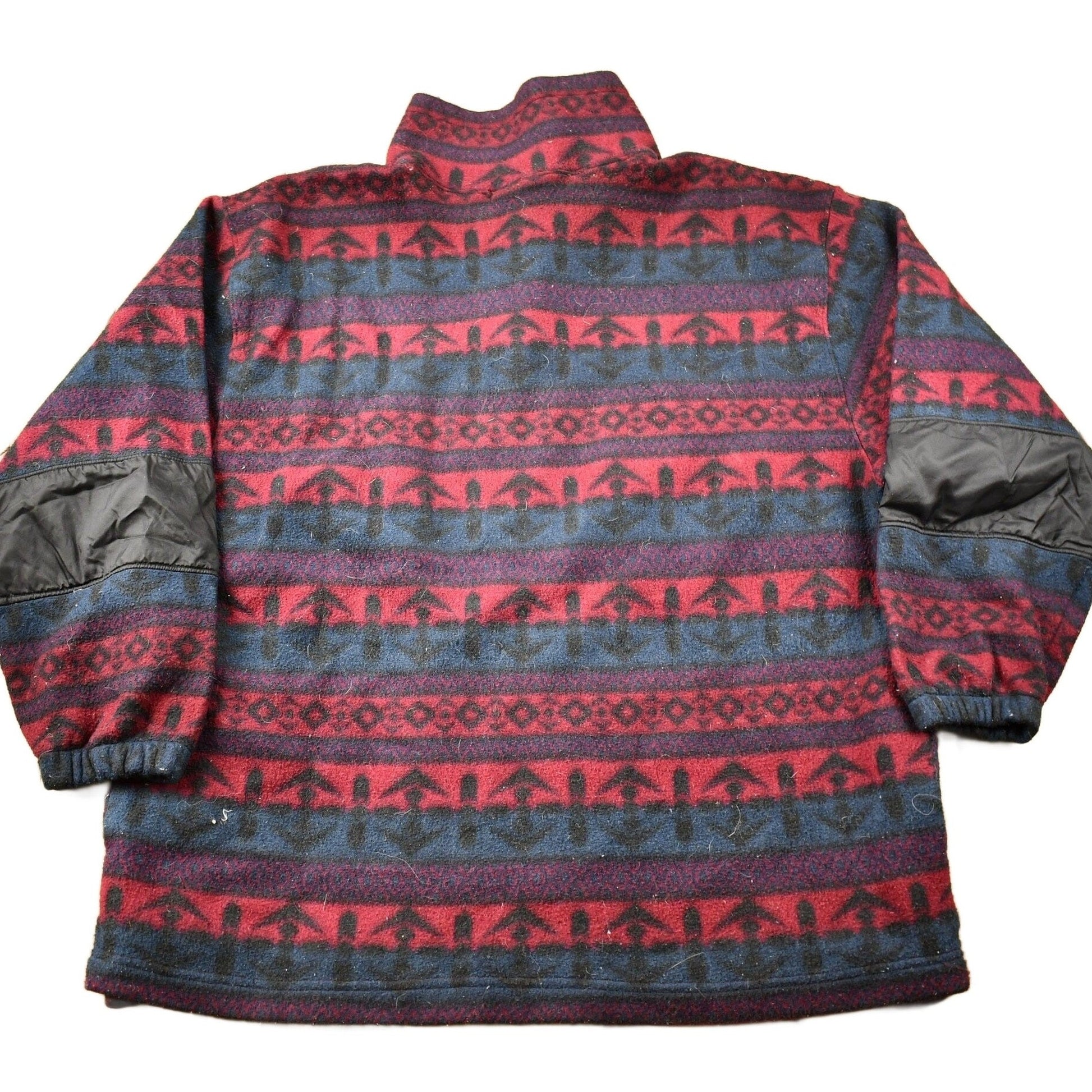Vintage 1990s All Over Pattern Quarter Zip Fleece Sweater Men's XL from propervintagecanada
