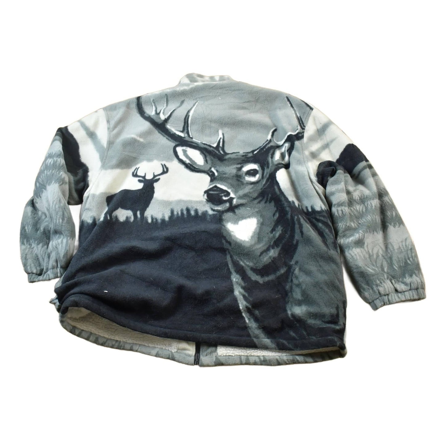 Vintage 1990s All Over Print Big Buck Deer Fleece Sweater Men's 2XL from propervintagecanada