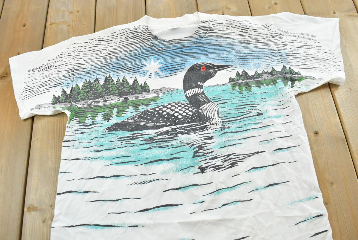Vintage 1990s All Over Print Duck Theme T Shirt Mens Men's Large from propervintagecanada