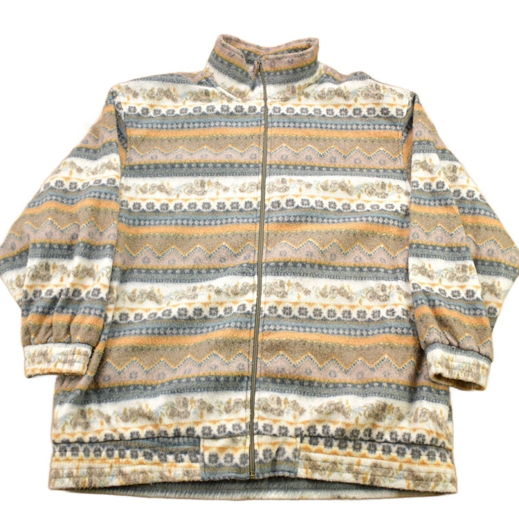 Vintage 1990s All Over Print Fleece Sweater Men's 3XL from propervintagecanada