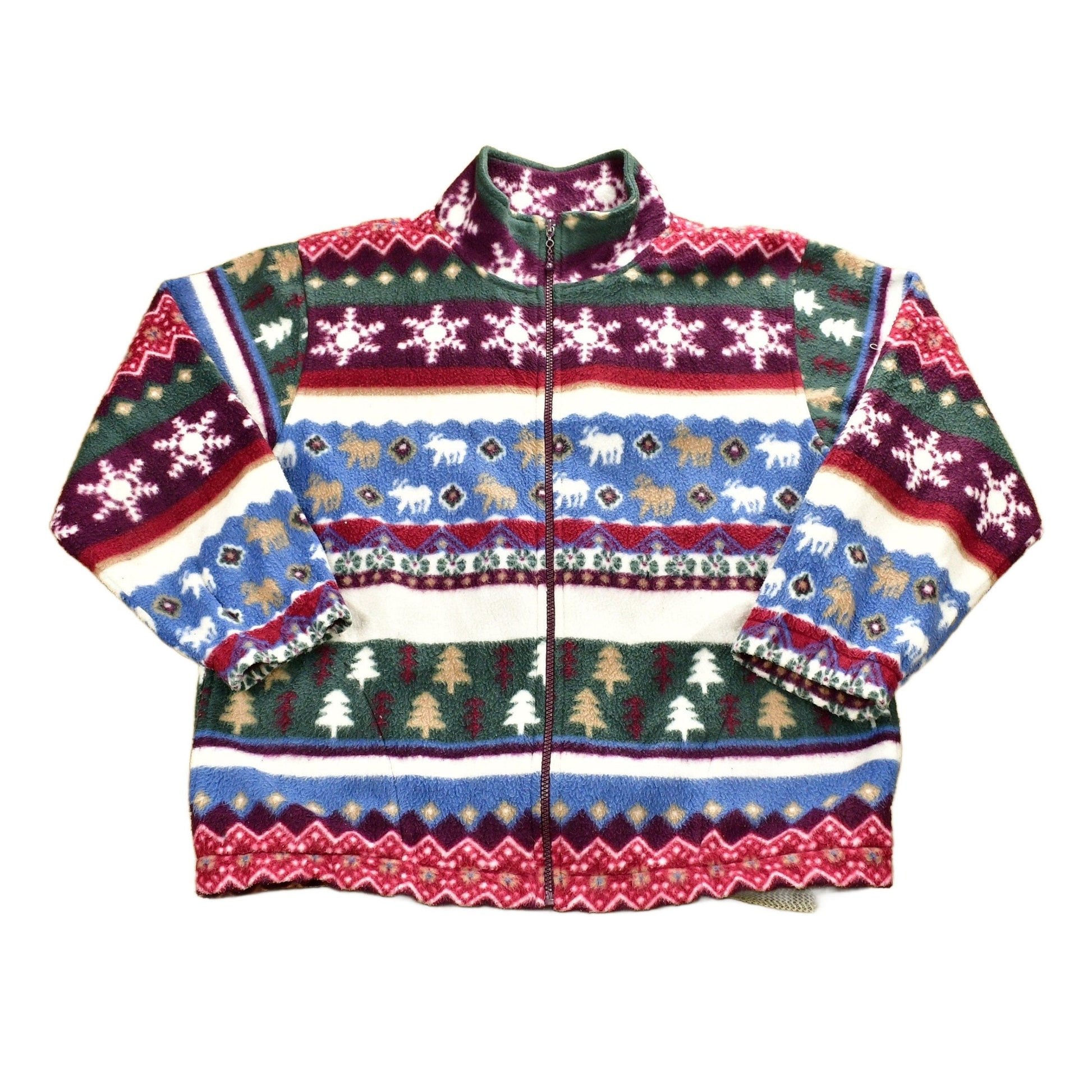 Vintage 1990s All Over Print Fleece Sweatshirt Men's Medium from propervintagecanada