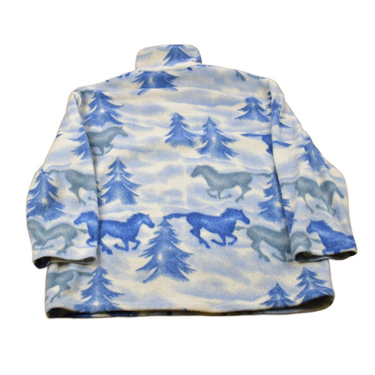 Vintage 1990s All Over Print Horse Fleece Quarter Zip Sweater Men's 2XL from propervintagecanada