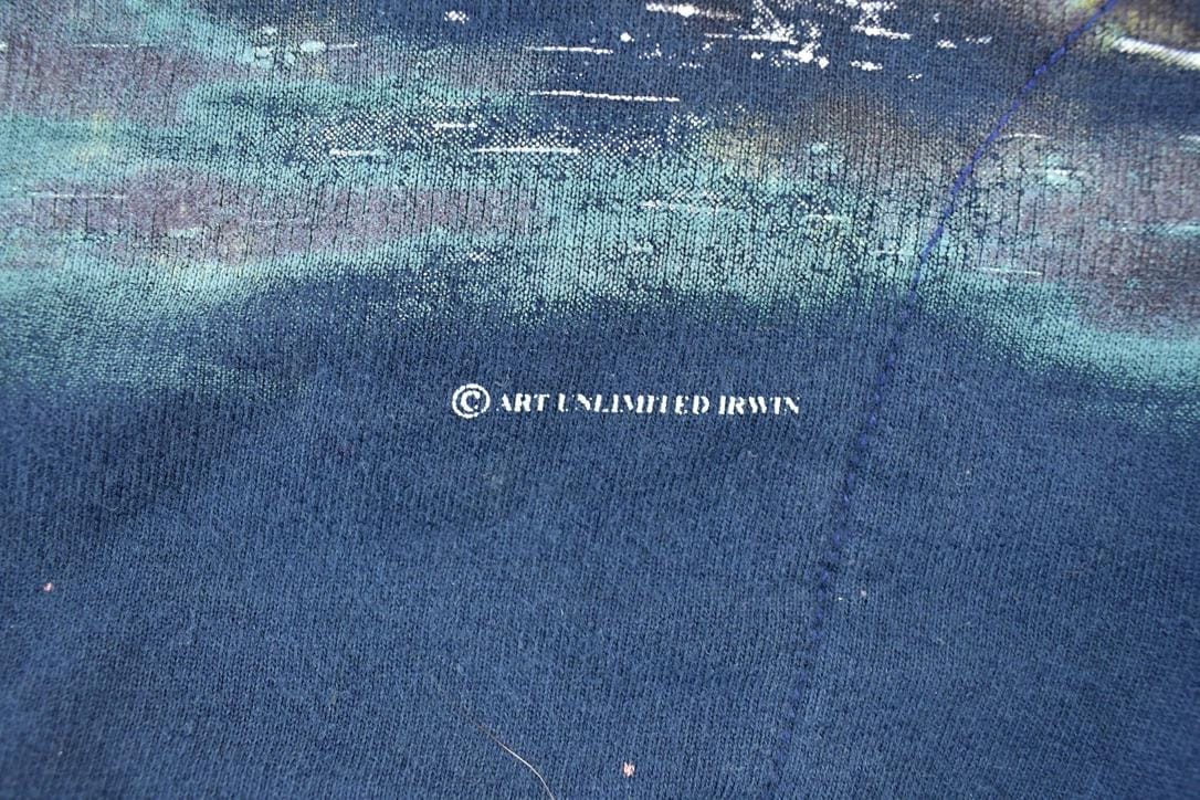 Vintage 1990s All Over Print Winter Theme Laceneck Crewneck Sweatshirt Men's Large from propervintagecanada