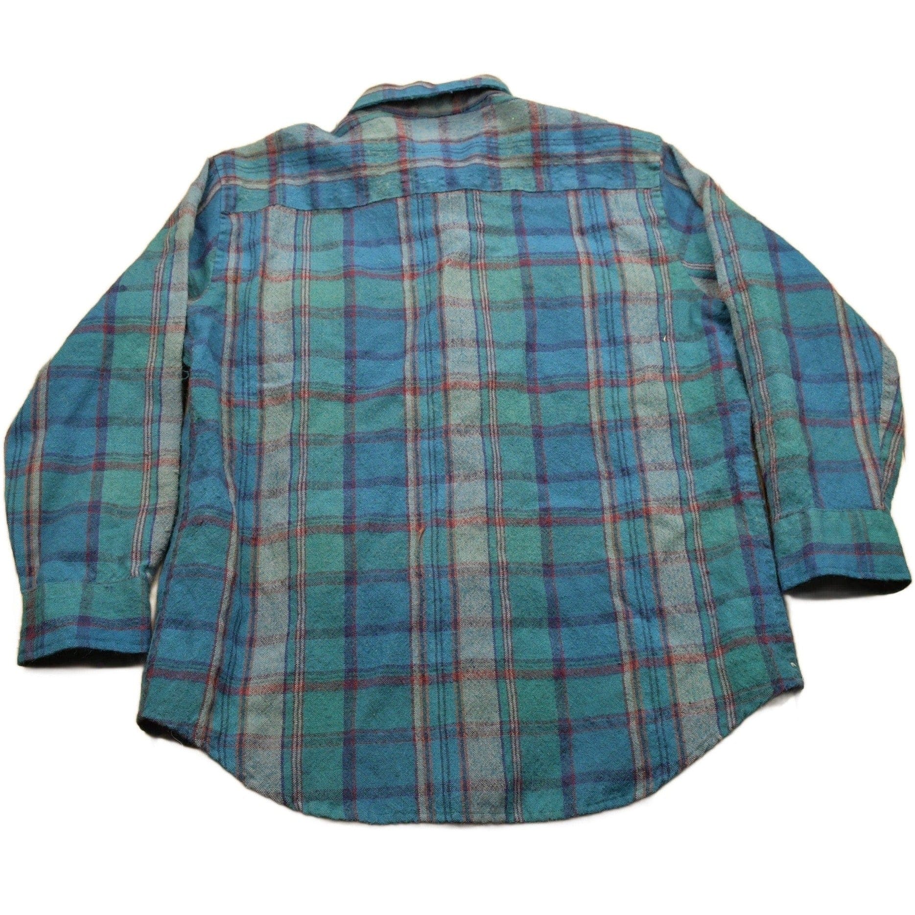 Vintage 1990s Allen Wickfield Plaid Wool Flannel Button Up Shirt Men's XL from propervintagecanada
