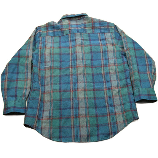 Vintage 1990s Allen Wickfield Plaid Wool Flannel Button Up Shirt Men's XL from propervintagecanada