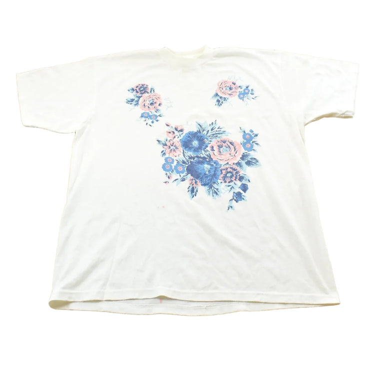 Vintage 1990s Alley Cats Floral Painted Graphic T-Shirt Mens M from propervintagecanada