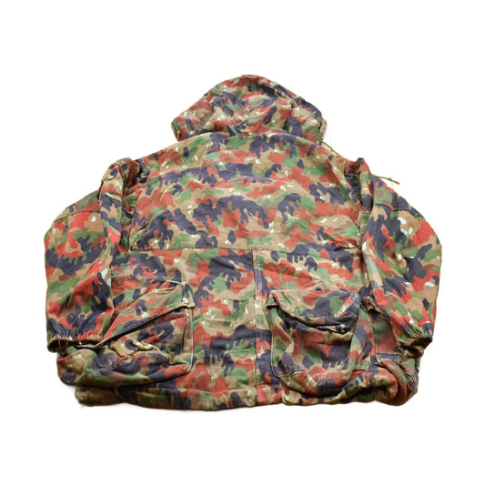 Vintage 1990s Alpenflage Camo Canvas Hooded Jacket from propervintagecanada