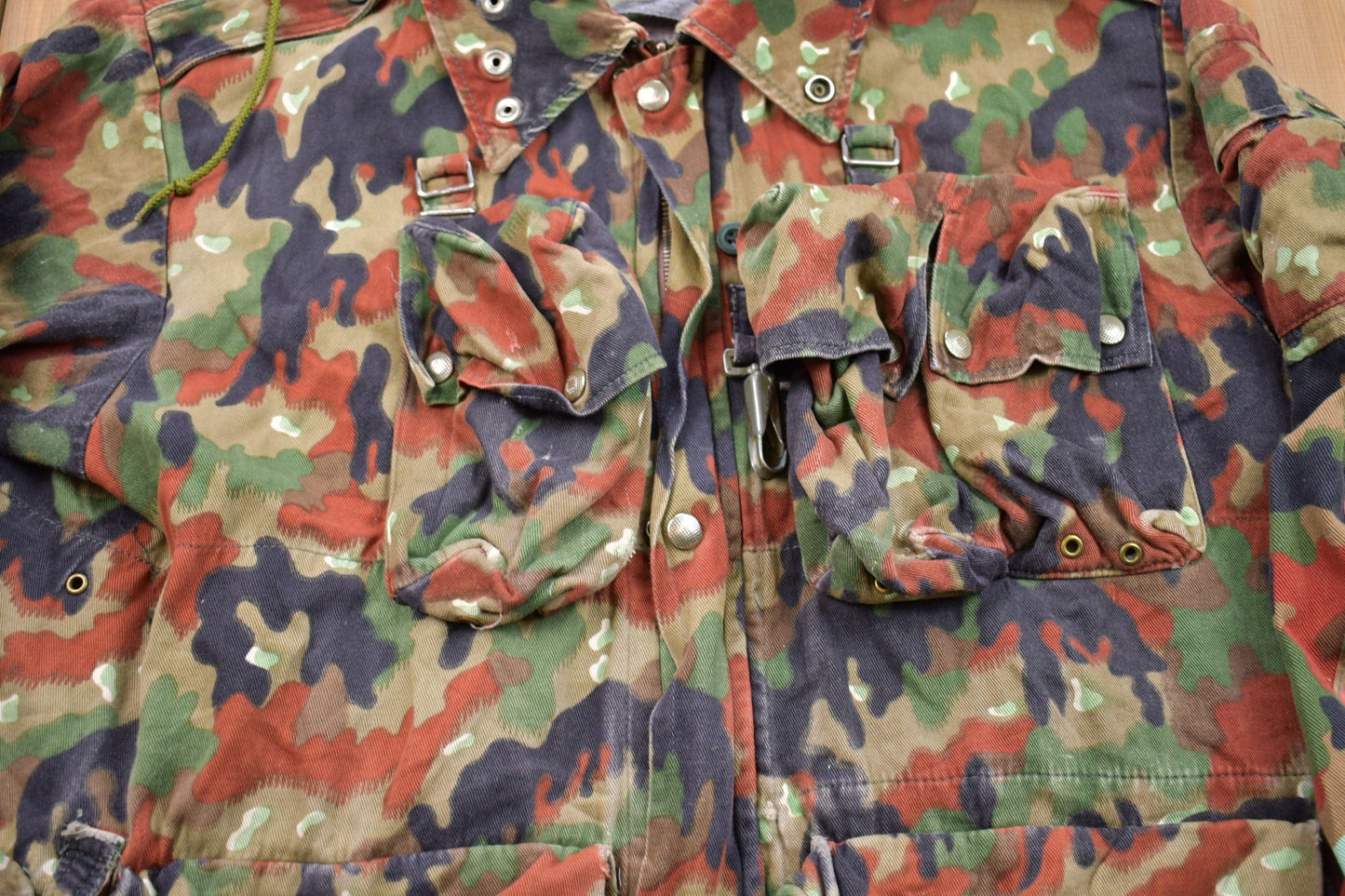 Vintage 1990s Alpenflage Camo Canvas Hooded Jacket from propervintagecanada