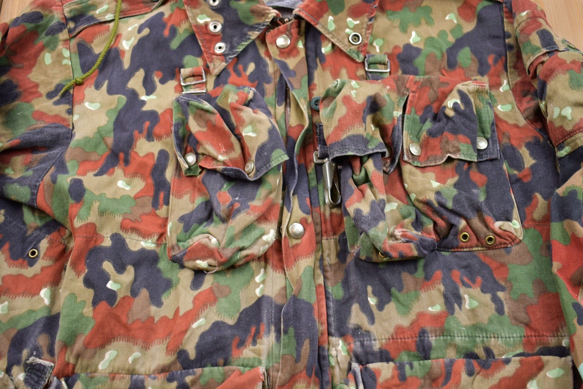 Vintage 1990s Alpenflage Camo Canvas Hooded Jacket from propervintagecanada