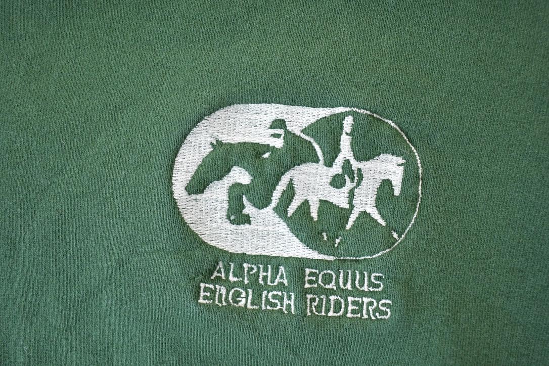 Vintage 1990s Alpha Equus English Riders Equestrian Crewneck Men's XL from propervintagecanada