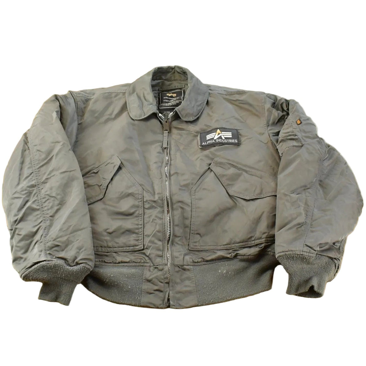 Vintage 1990s Alpha Industries CWU 45P Military Flyers Jacket Men's L / Made in Korea / Bomber Jacket / Air Force from propervintagecanada
