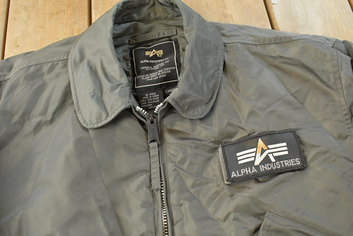 Vintage 1990s Alpha Industries CWU 45P Military Flyers Jacket Men's L / Made in Korea / Bomber Jacket / Air Force from propervintagecanada