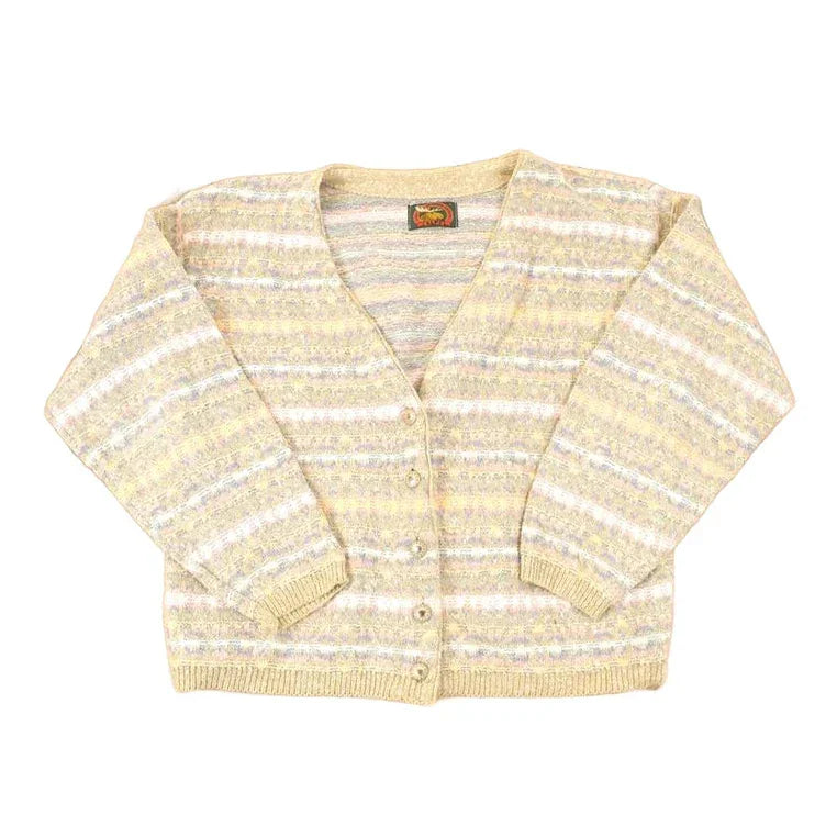 Vintage 1990s Alps Fine Women's Apparel Abstract Knit Cardigan Sweater Womens L from propervintagecanada