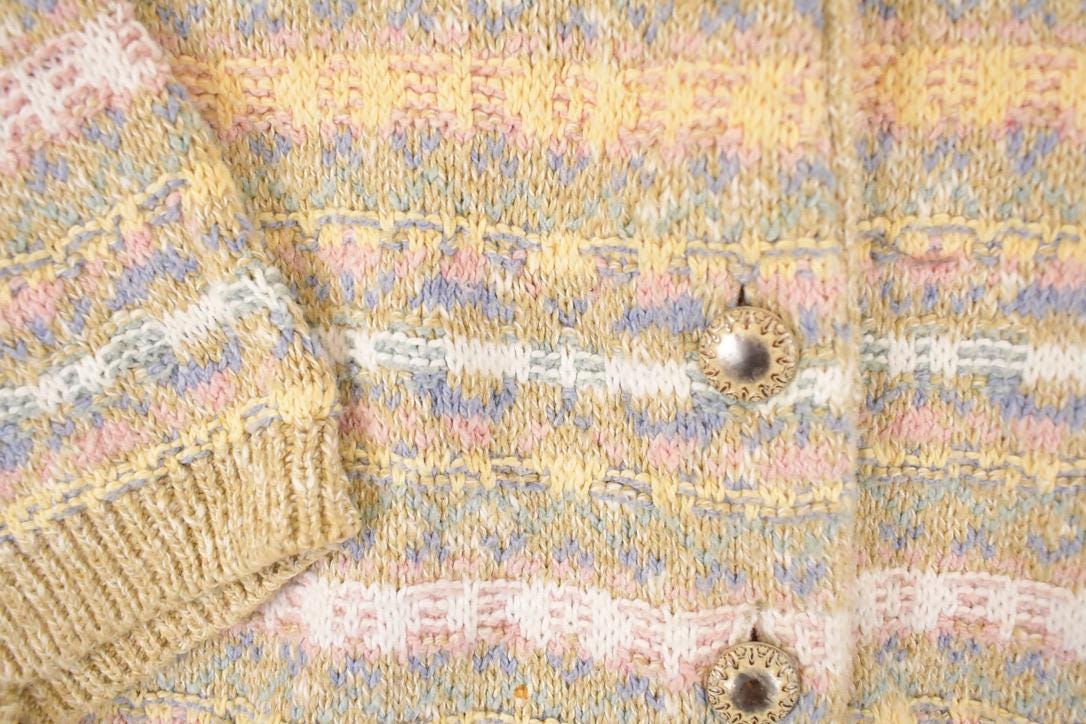 Vintage 1990s Alps Fine Women's Apparel Abstract Knit Cardigan Sweater Womens L from propervintagecanada
