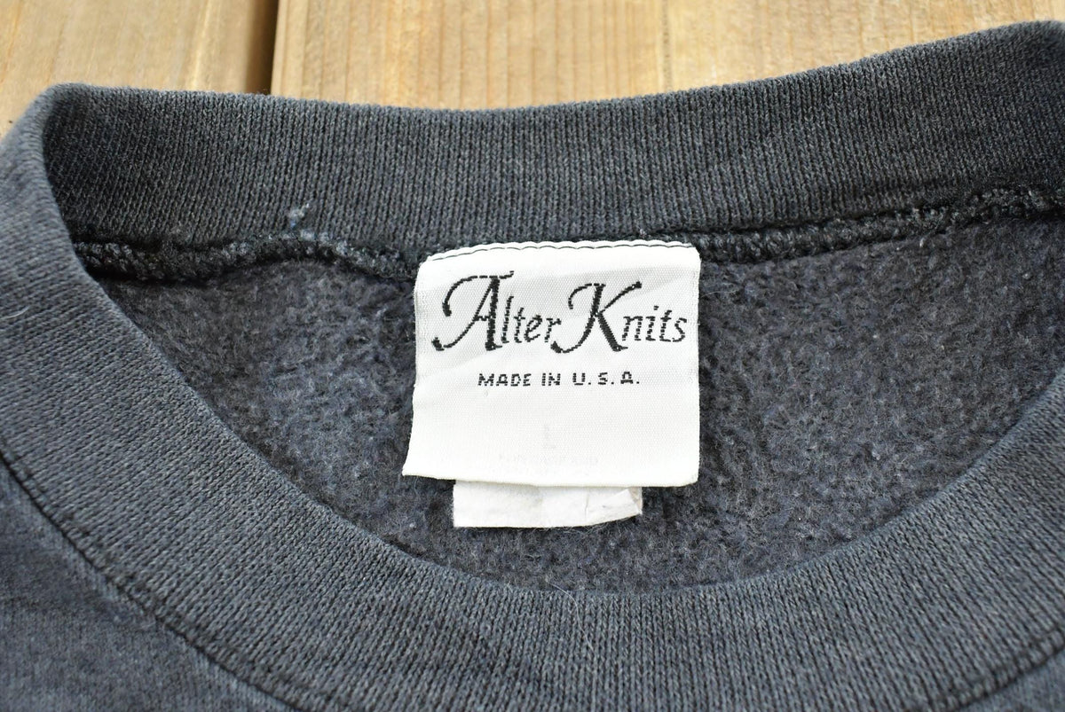 Vintage 1990s Alter Knits Blank Black Crewneck Sweatshirt Men's M / Made in USA / Streetwear / 90s Sweater / Street Style from propervintagecanada