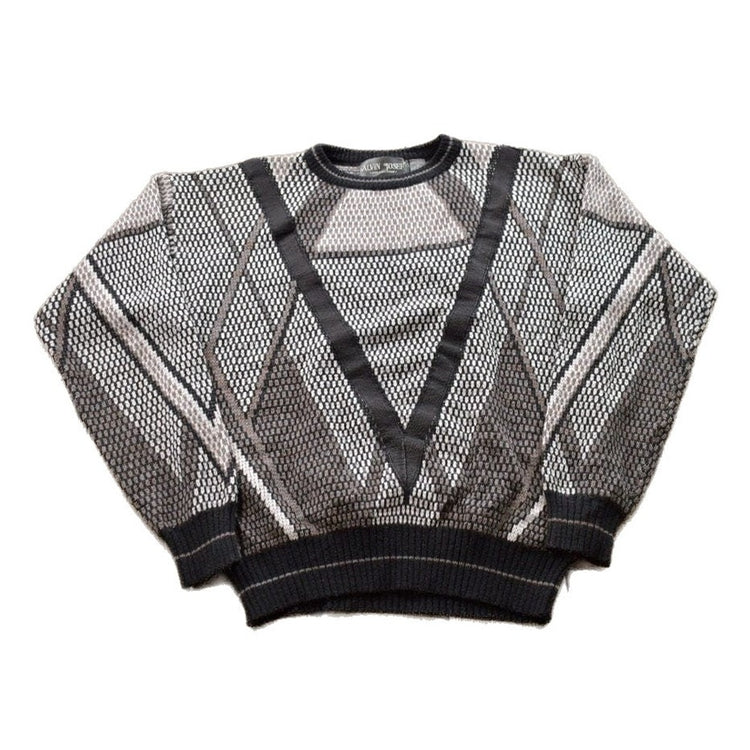 Vintage 1990s Alvin Josef Knitted Crewneck Sweater Men's Medium from propervintagecanada