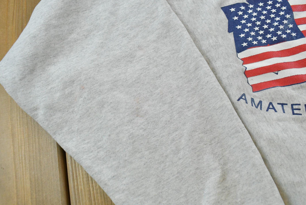 Vintage 1990s Amateur Athletic Union AAU Crewneck Sweatshirt Men's XL / Made in USA / 90s Streetwear / American Flag from propervintagecanada