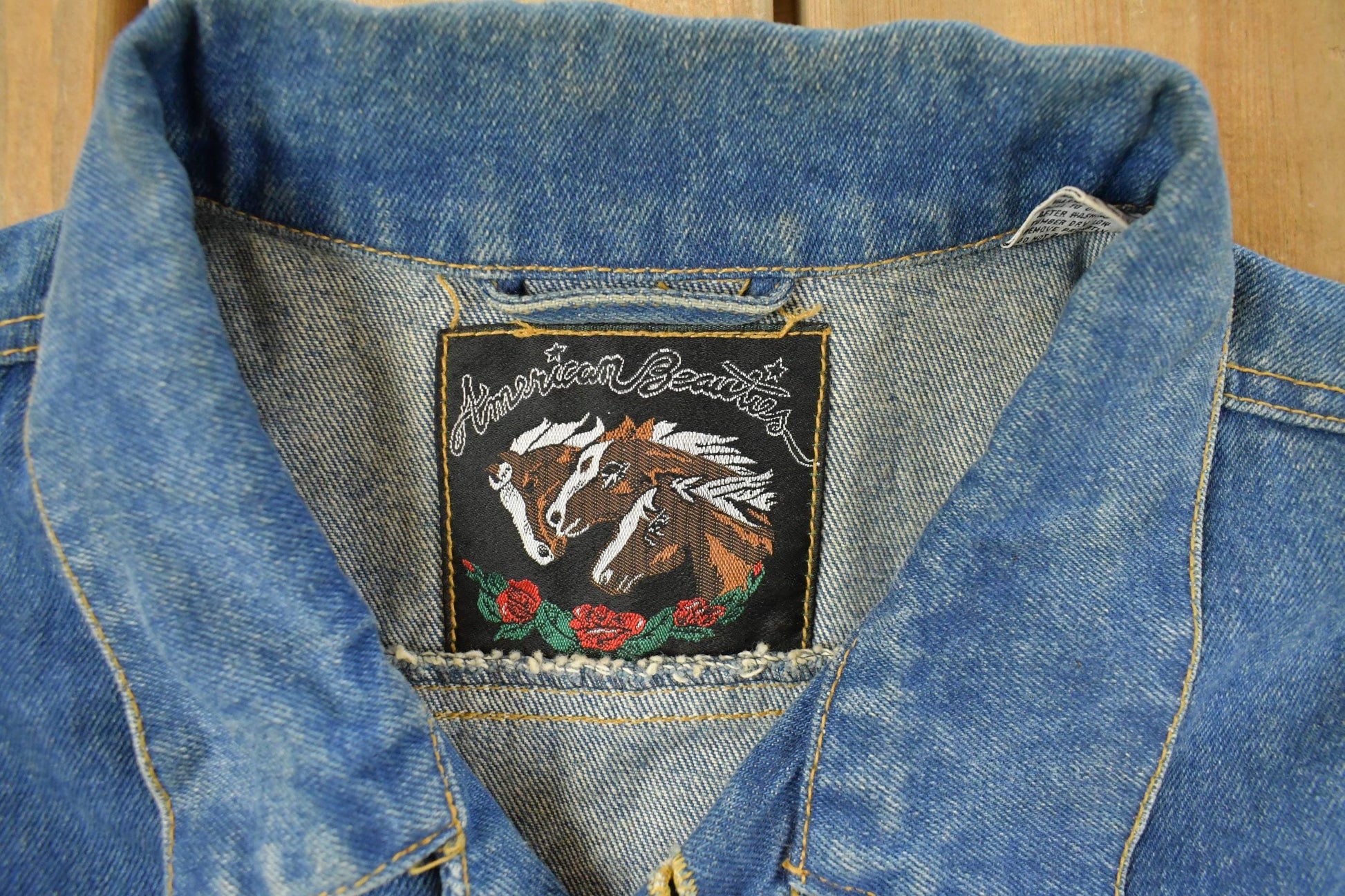 Vintage 1990s American Beauties Denim Jean Jacket Women's Large from propervintagecanada