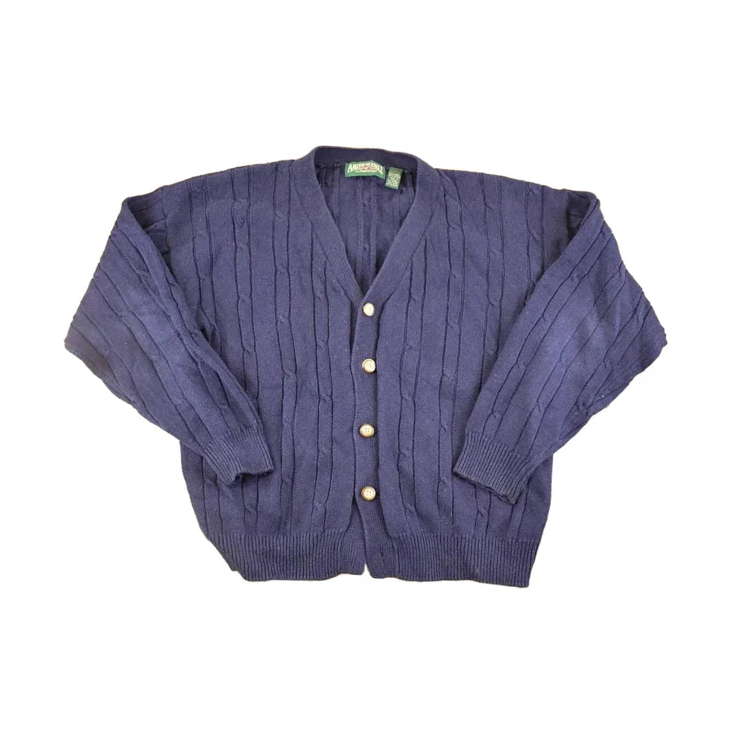 Vintage 1990s American Eagle Cable Knit Cardigan Sweater Men's L from propervintagecanada