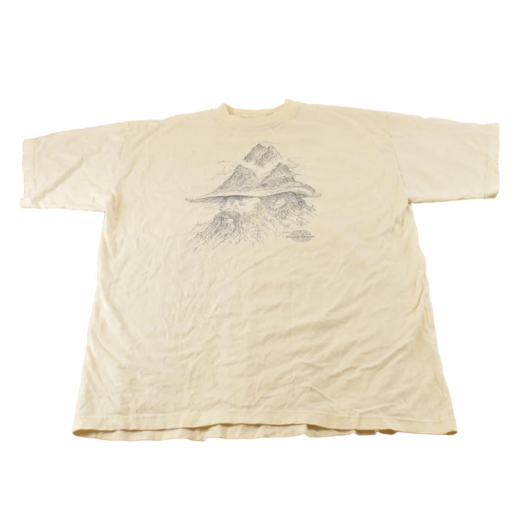 Vintage 1990s American Eagle Outfitters Wizard Mountain Graphic T Shirt Men's XL from propervintagecanada
