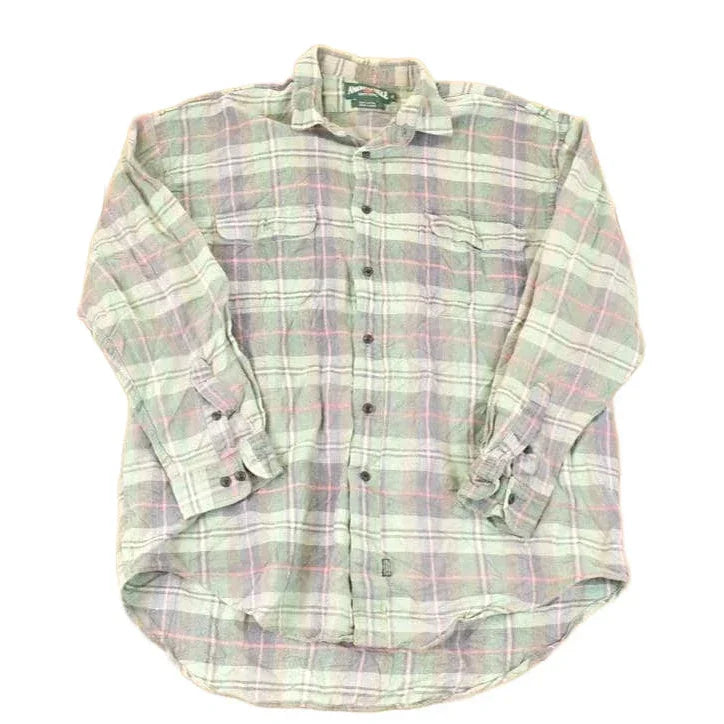 Vintage 1990s American Eagle Plaid Button Up Shirt Men's XL from propervintagecanada