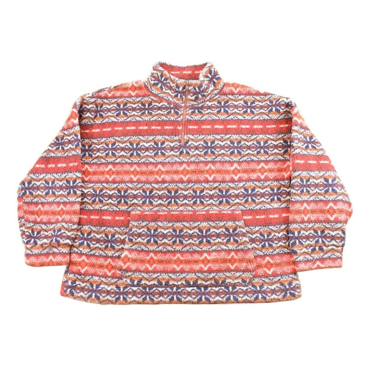 Vintage 1990s American Eagle Quarter Zip Colorful Fleece Sweater Men's Large from propervintagecanada