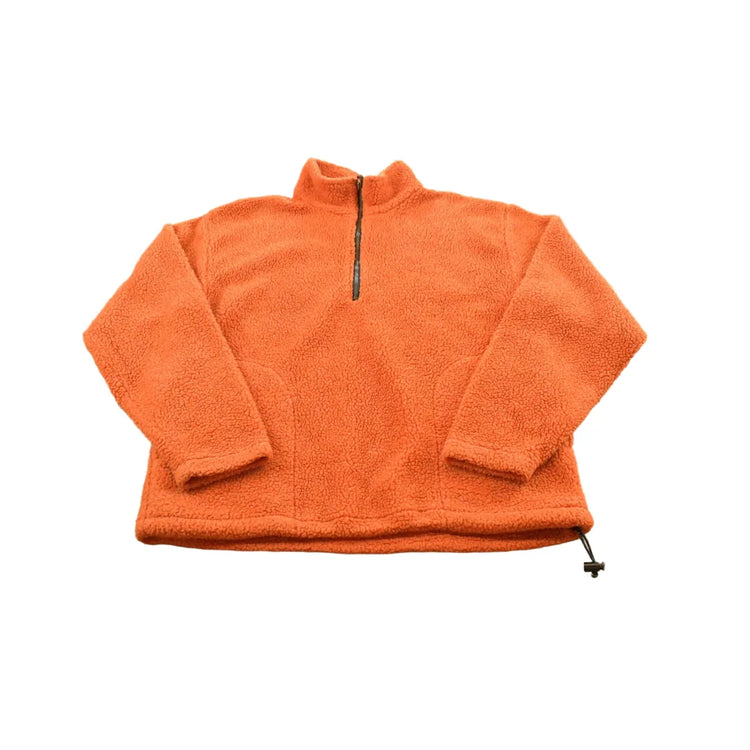 Vintage 1990s American Eagle Quarter Zip Orange Deep Pile Fleece Sweater Mens L from propervintagecanada