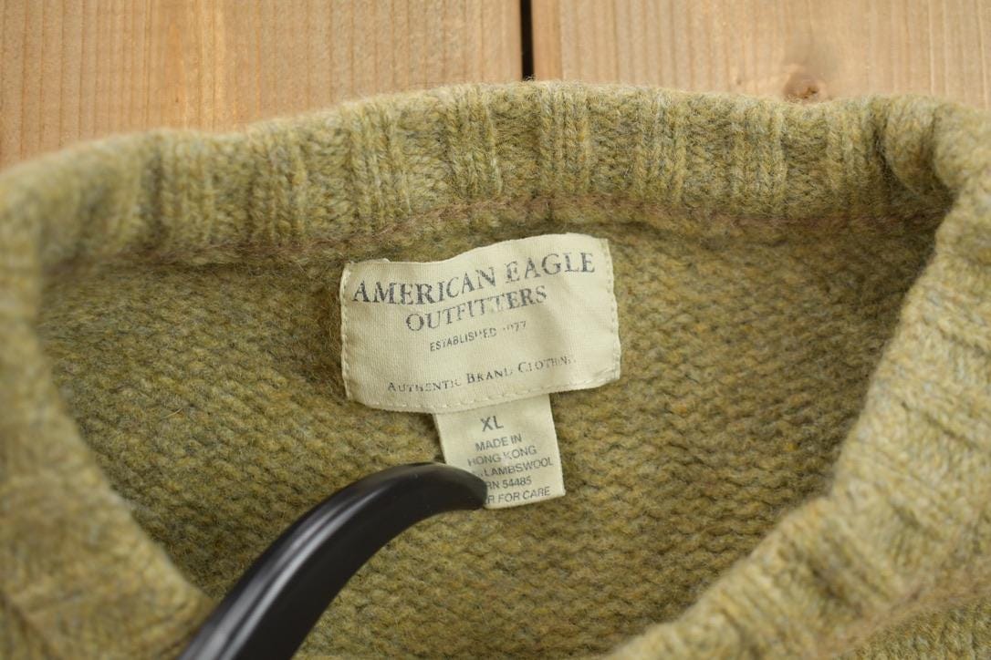 Vintage 1990s American Eagle Striped Knitted Sweater Men's L from propervintagecanada