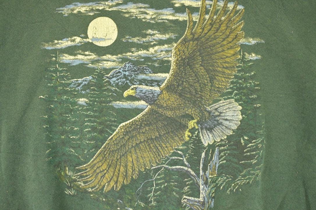 Vintage 1990s American Eagle Wilderness Graphic Print Crewneck Sweatshirt Men's L from propervintagecanada