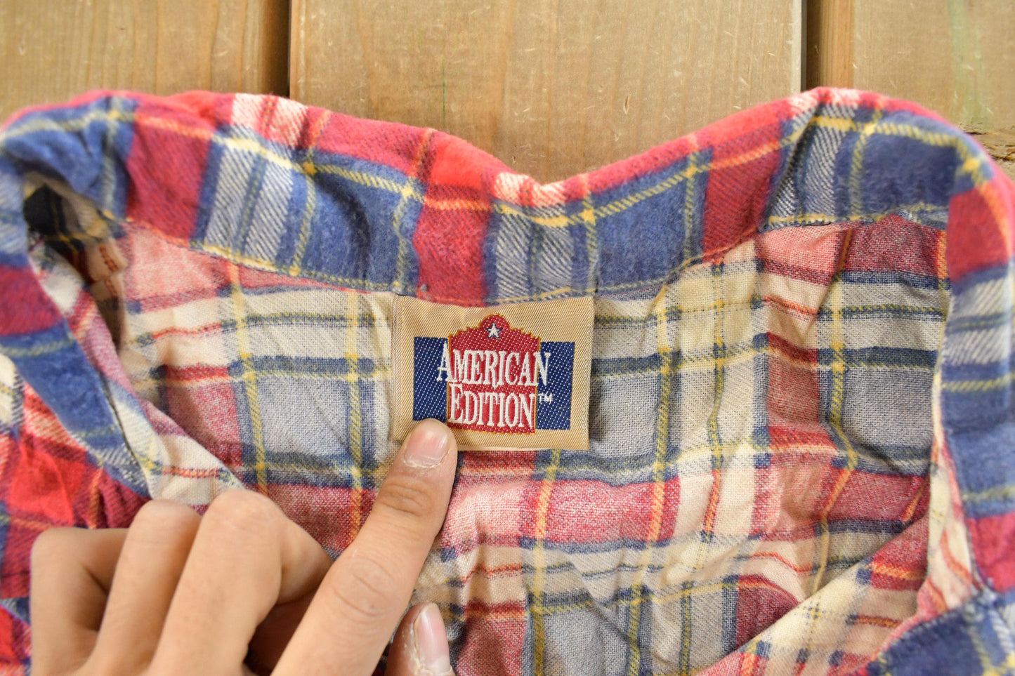 Vintage 1990s American Edition Plaid Flannel Button Up Shirt Men's 2XL from propervintagecanada