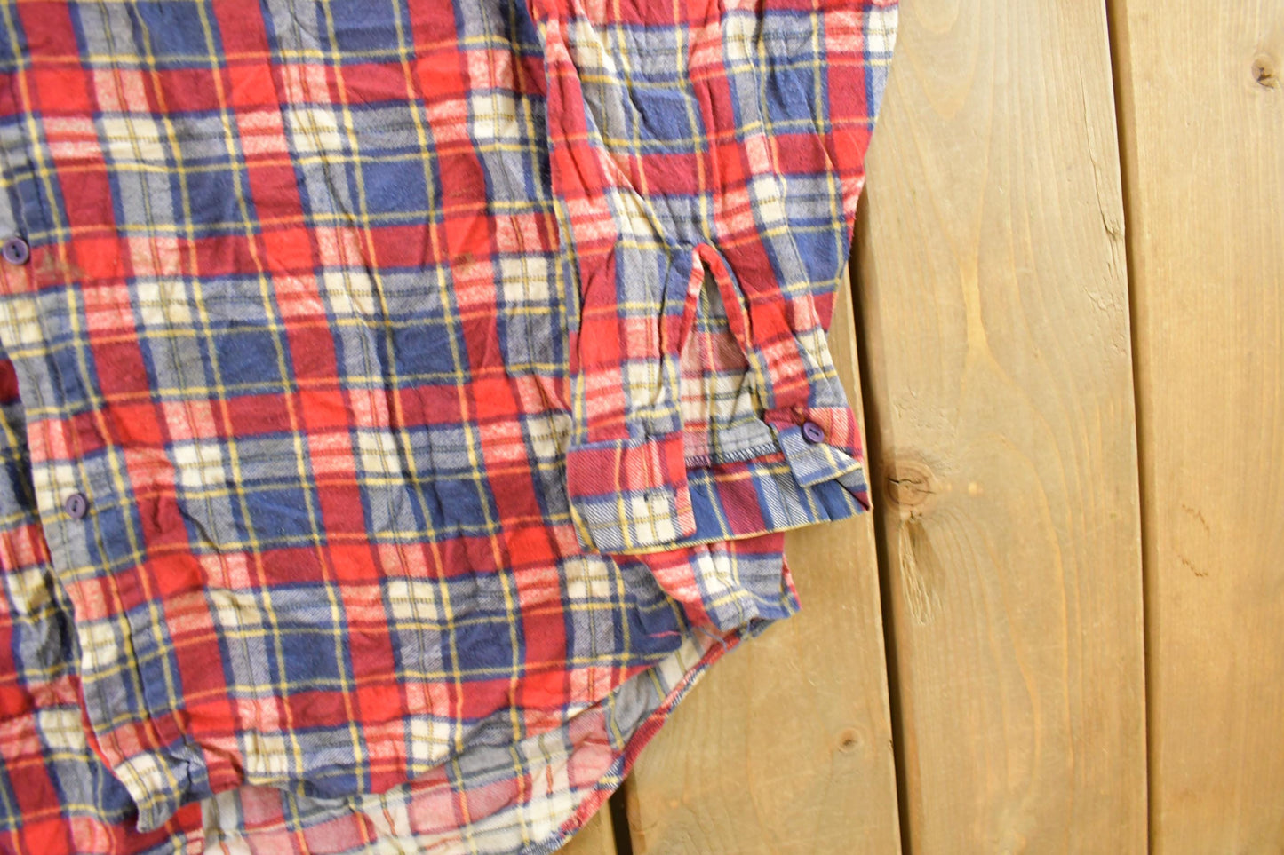 Vintage 1990s American Edition Plaid Flannel Button Up Shirt Men's 2XL from propervintagecanada