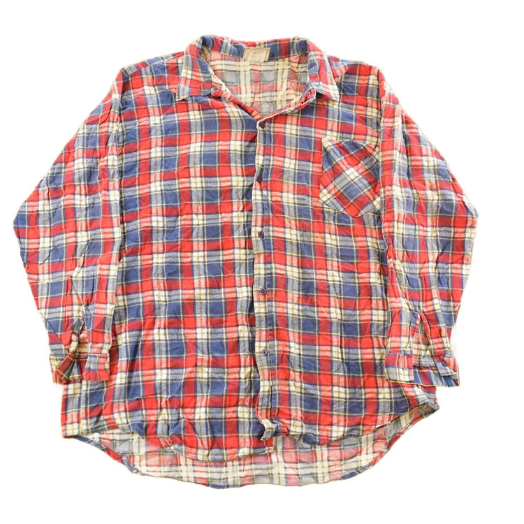 Vintage 1990s American Edition Plaid Flannel Button Up Shirt Men's 2XL from propervintagecanada