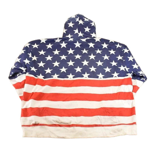 Vintage 1990s American Flag AOP Isaacs Designs Souvenir Hoodie Sweatshirt Men's XXL from propervintagecanada