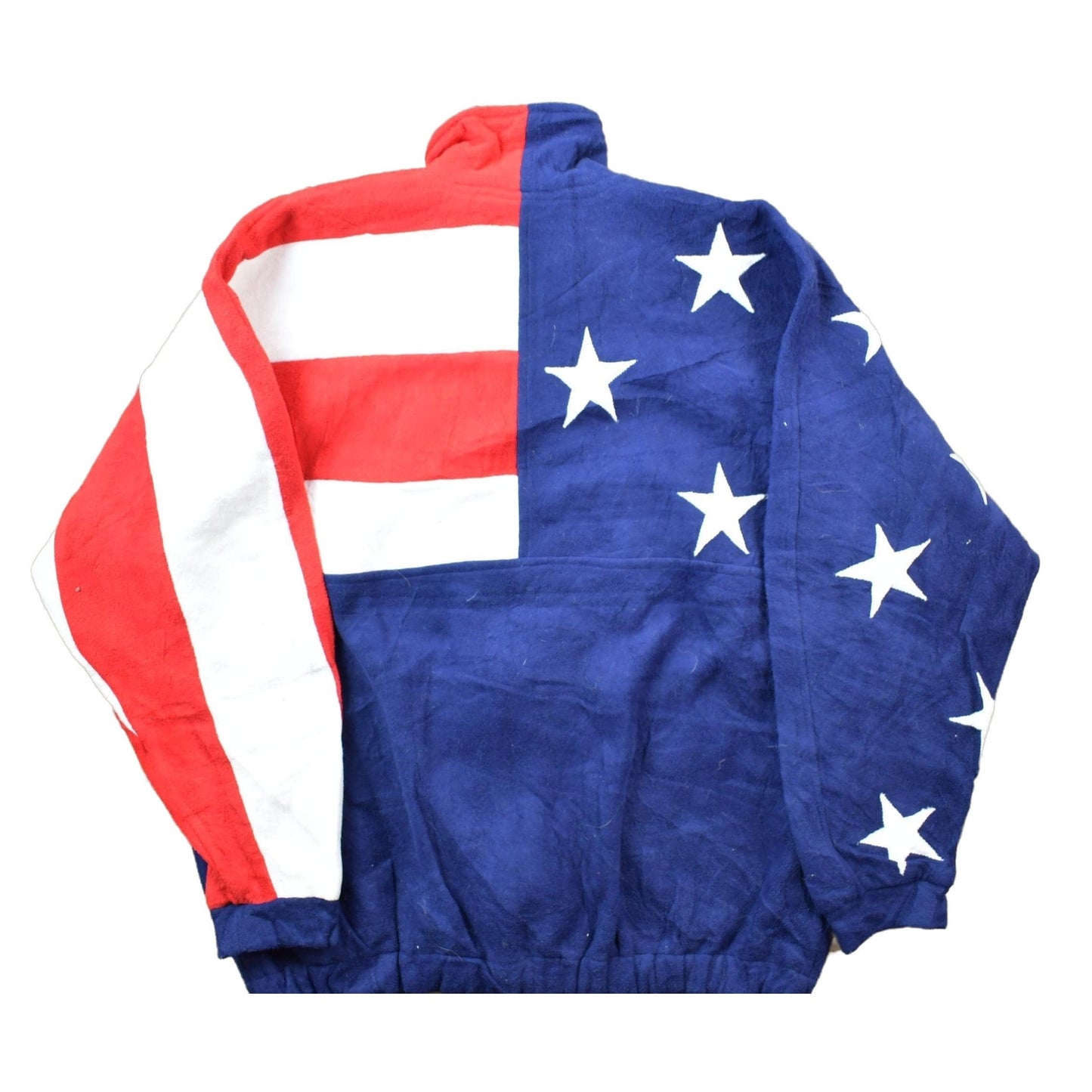 Vintage 1990s American Flag Fleece Full Zip Sweater Men's Large from propervintagecanada