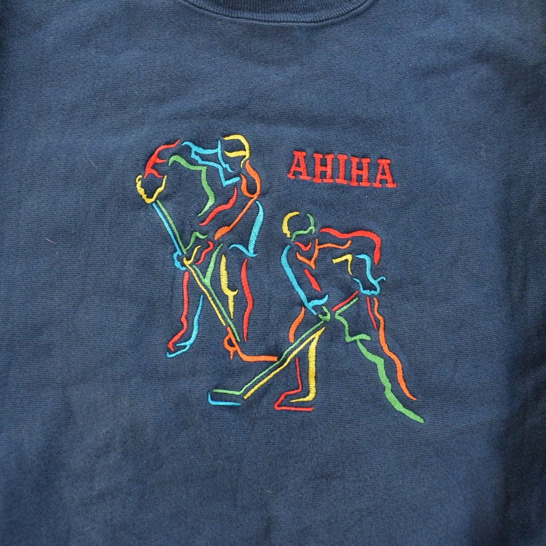 Vintage 1990s American Hearing Impaired Hockey Association AHIHA Champion Reverse Weave Sweatshirt Men's Large / Made In USA / Sportswear from propervintagecanada