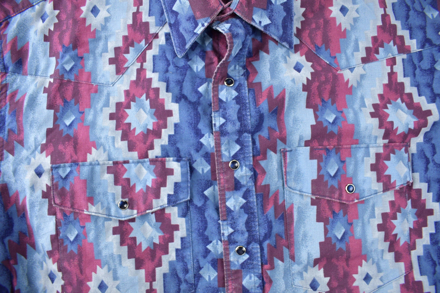 Vintage 1990s American Hero South Western Style Aztec Pattern Button Up Shirt Men's XL from propervintagecanada