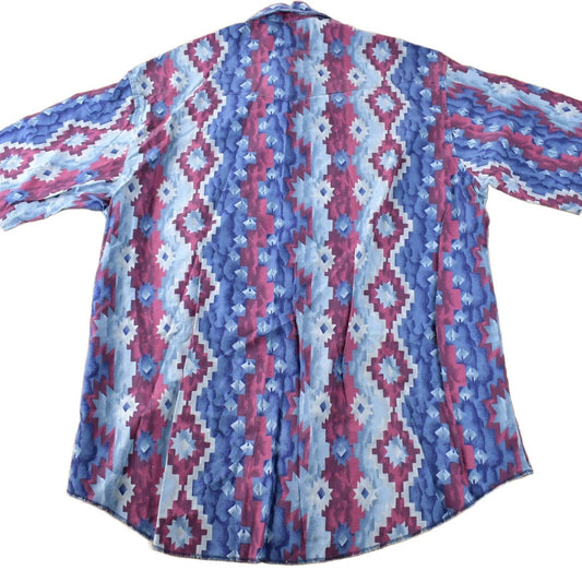 Vintage 1990s American Hero South Western Style Aztec Pattern Button Up Shirt Men's XL from propervintagecanada