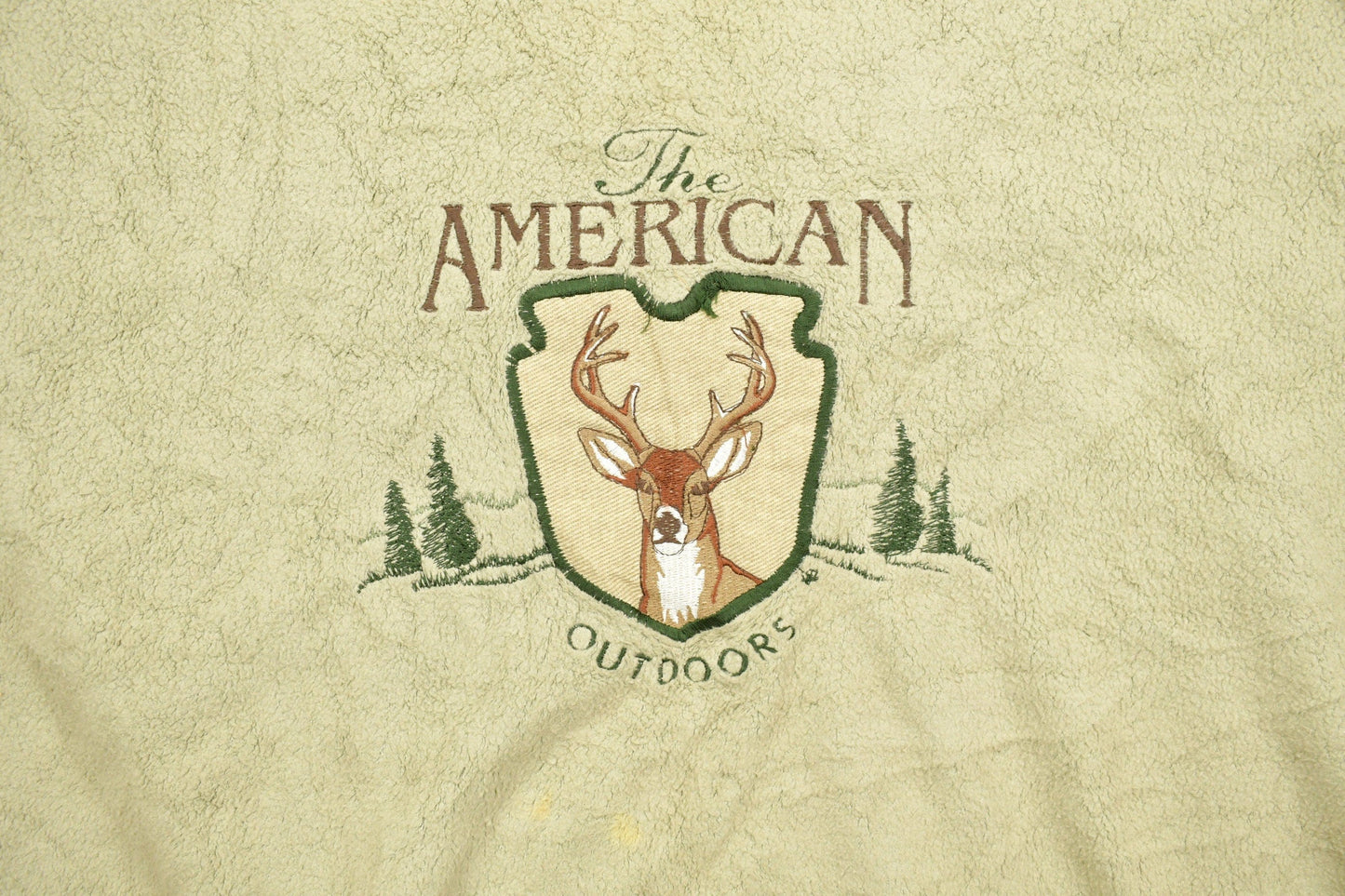 Vintage 1990s American Outdoors Deer Theme Crewneck Men's 3XL from propervintagecanada