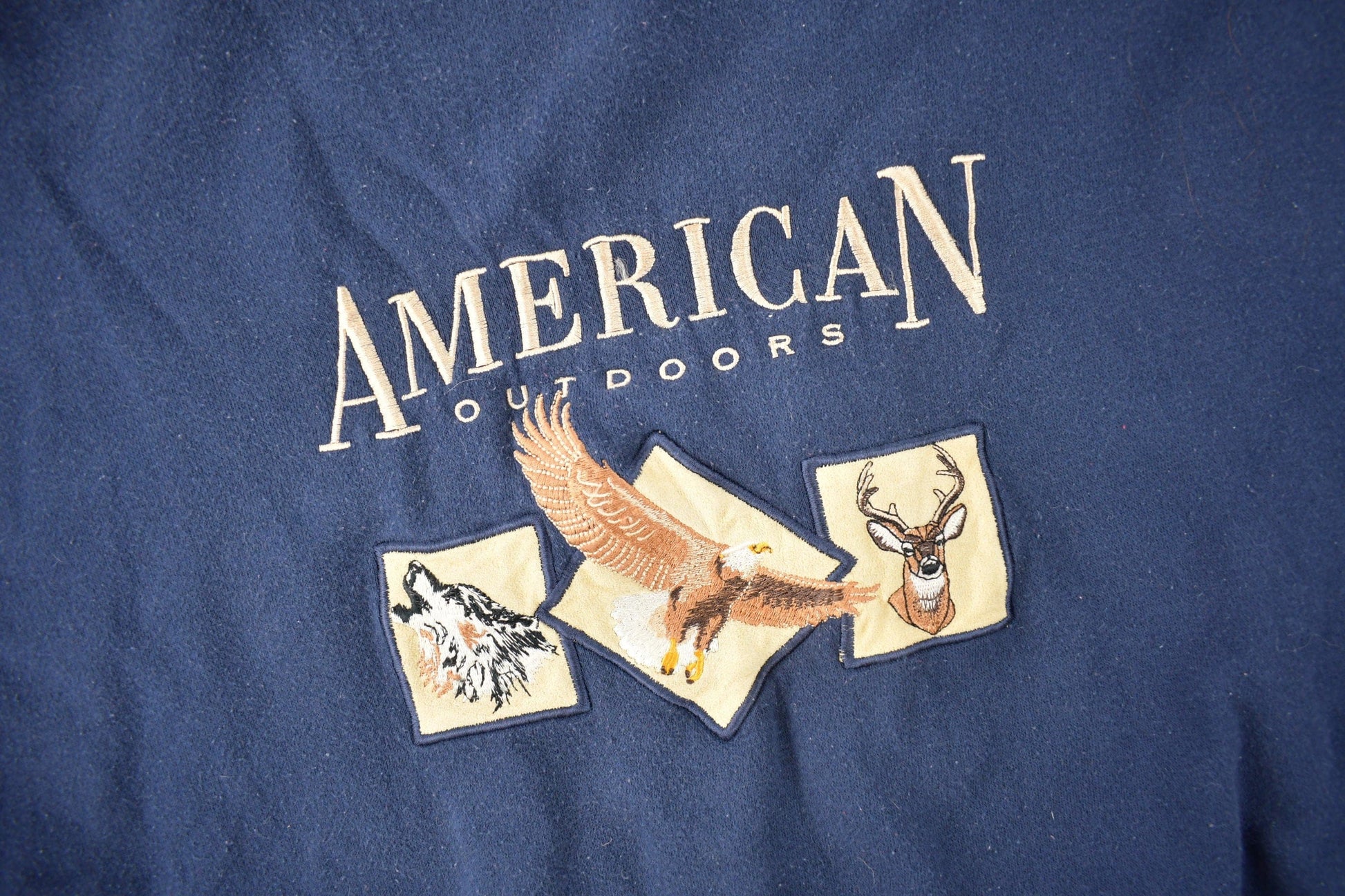 Vintage 1990s American Outdoors Embroidered Crewneck Sweatshirt Men's XL from propervintagecanada