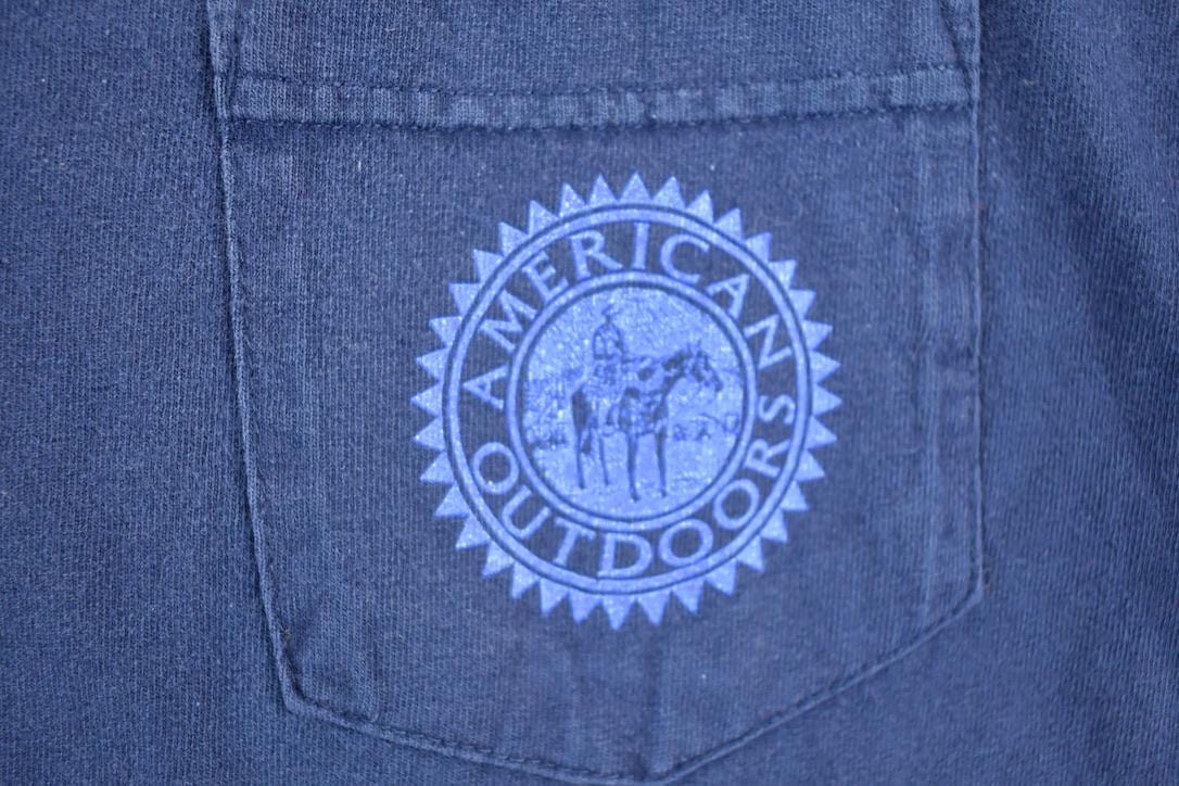 Vintage 1990s American Outdoors Wolf Souvenir Single Stitch Graphic Print T-Shirt Made In Men's XL from propervintagecanada