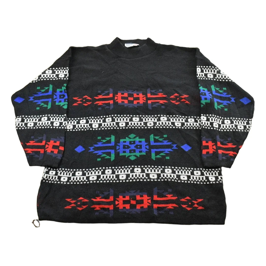 Vintage 1990s American Pride Nordic Knit Crewneck Sweater Women's L from propervintagecanada