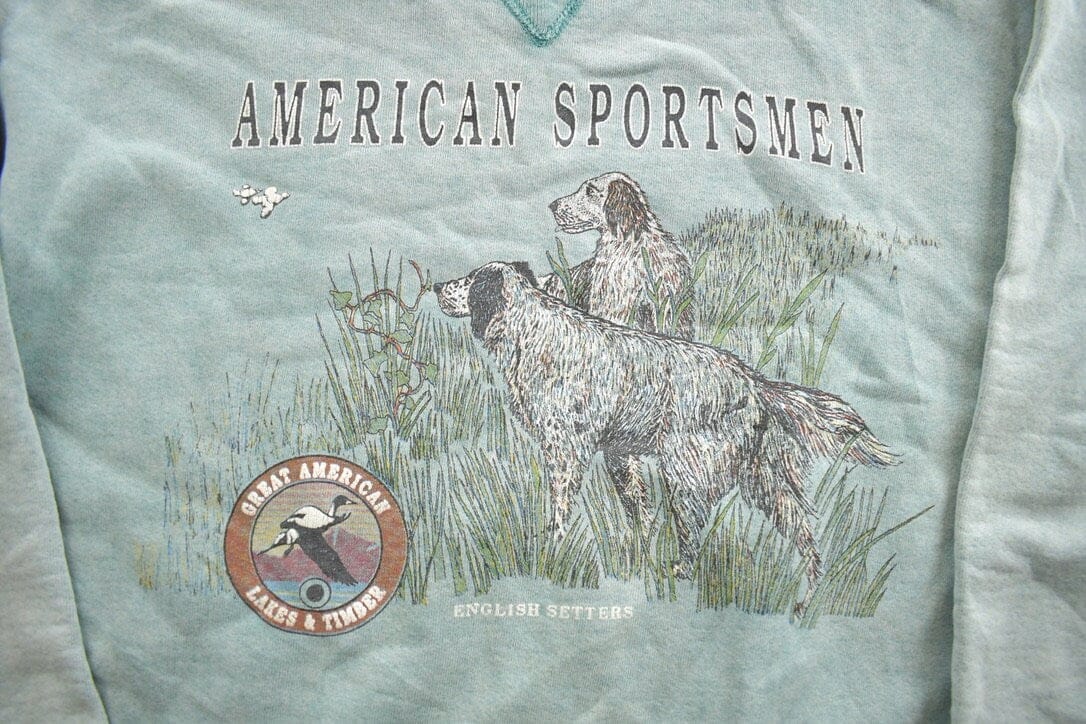 Vintage 1990s American Sportsman Snowshoe Thompson Outdoorsman Crewneck Sweatshirt Men's Large from propervintagecanada