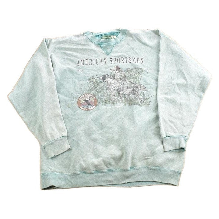 Vintage 1990s American Sportsman Snowshoe Thompson Outdoorsman Crewneck Sweatshirt Men's Large from propervintagecanada