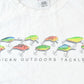 Vintage 1990s American Tackle Fishing Graphic T-Shirt Men's XL from propervintagecanada